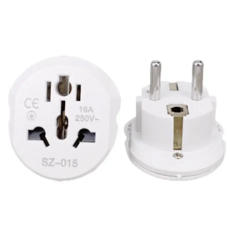 Universal Travel Adapter Converter 16A 250V Korea EU Plug Round Socket High Quality Wall Socket For AU US UK CN To EU KR