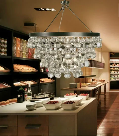 

Modern Gourd Crystal chandelier lights lamps For dining kitchen Luxury Hotel Foyer lighting Robert Abbey Chandeliers JD9072
