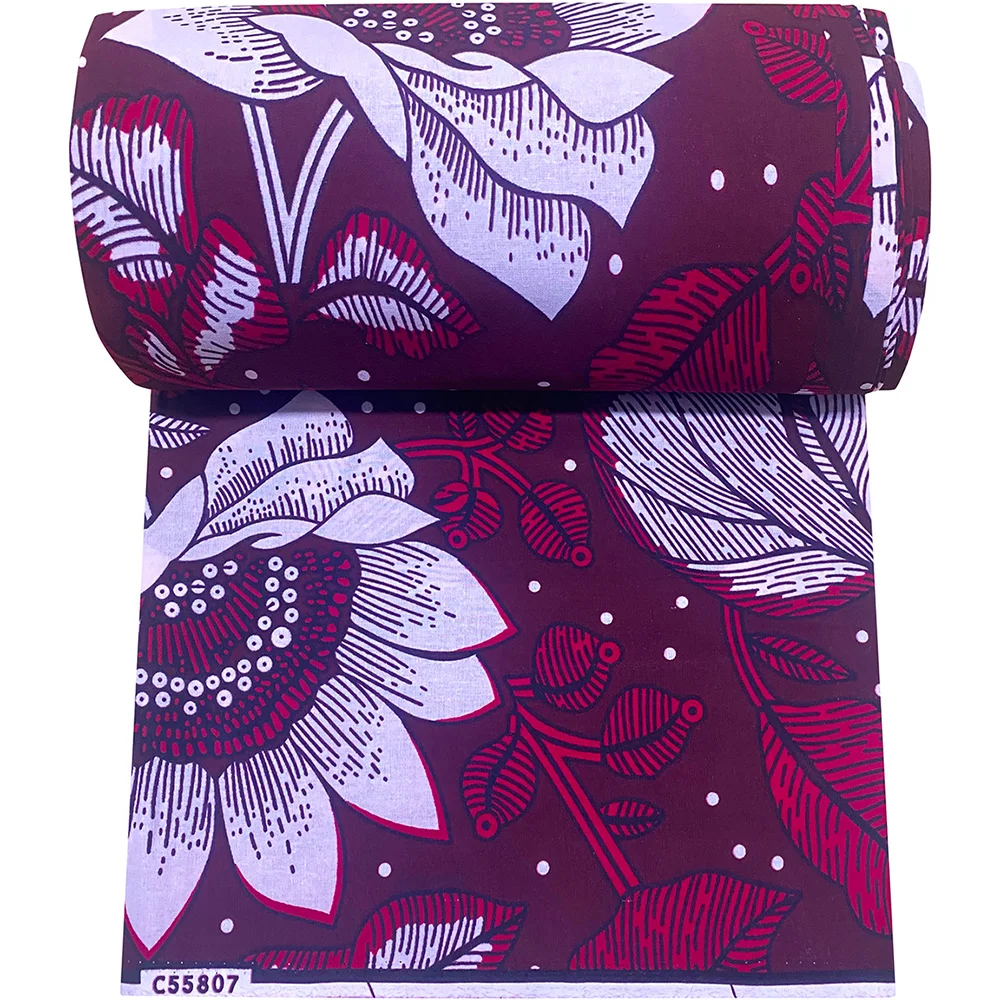 100% 순면 통기성 아프리카 프린트 왁스 원단, 일상 의류 제작을 위한 왁스 저항 염색