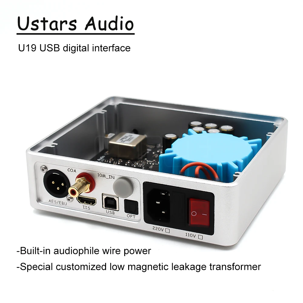 Lyele Áudio USB Interface Digital OCXO Relógio de Temperatura Constante USB Italiano DOP128 IIS AES/EBU Coaxial Óptico