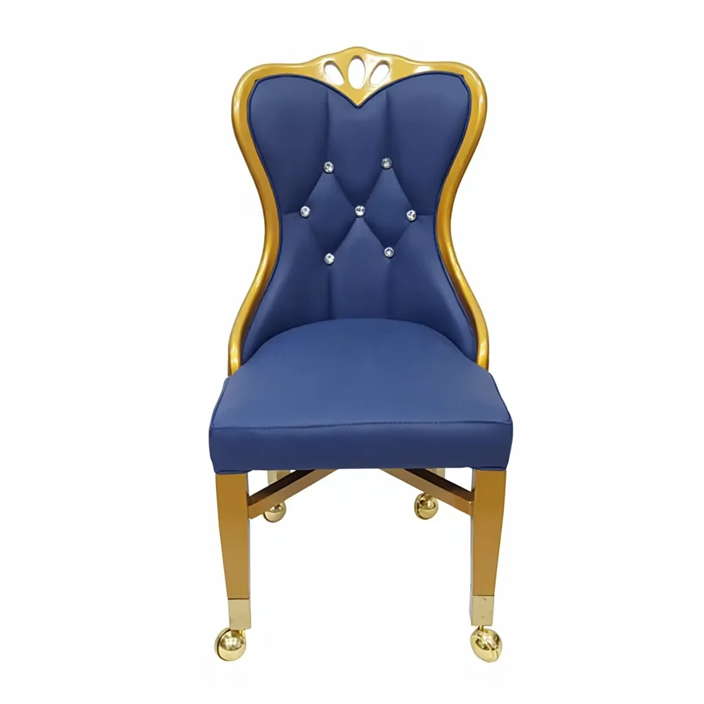 #High Back Seat Player Game Chairs Luxury Casino Armchair Stainless Steel Caster Wheel Poker Chair for Hotel