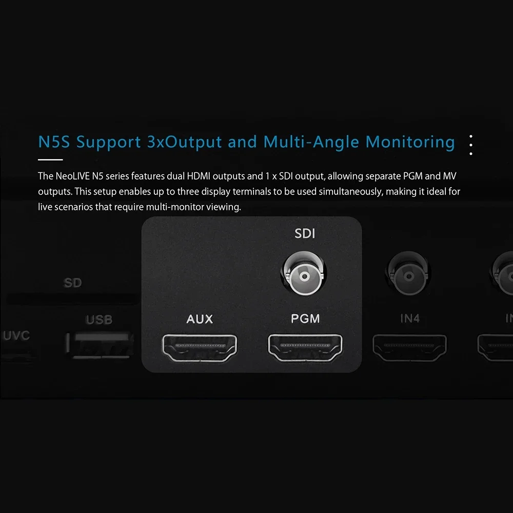 Mélangeur de commutation vidéo, écran 10.1 pouces, enregistrement vidéo, contrôleur HDMI à 4 canaux avec Usb type-c pour le Streaming de caméra Ptz