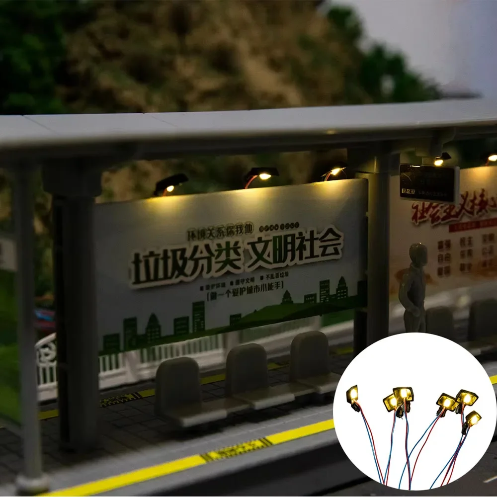 50 個 Ho スケールミニチュアランプ 3V Led 1:87 モデル看板ライト Diy プラスチックおもちゃ建築建材ジオラマ用