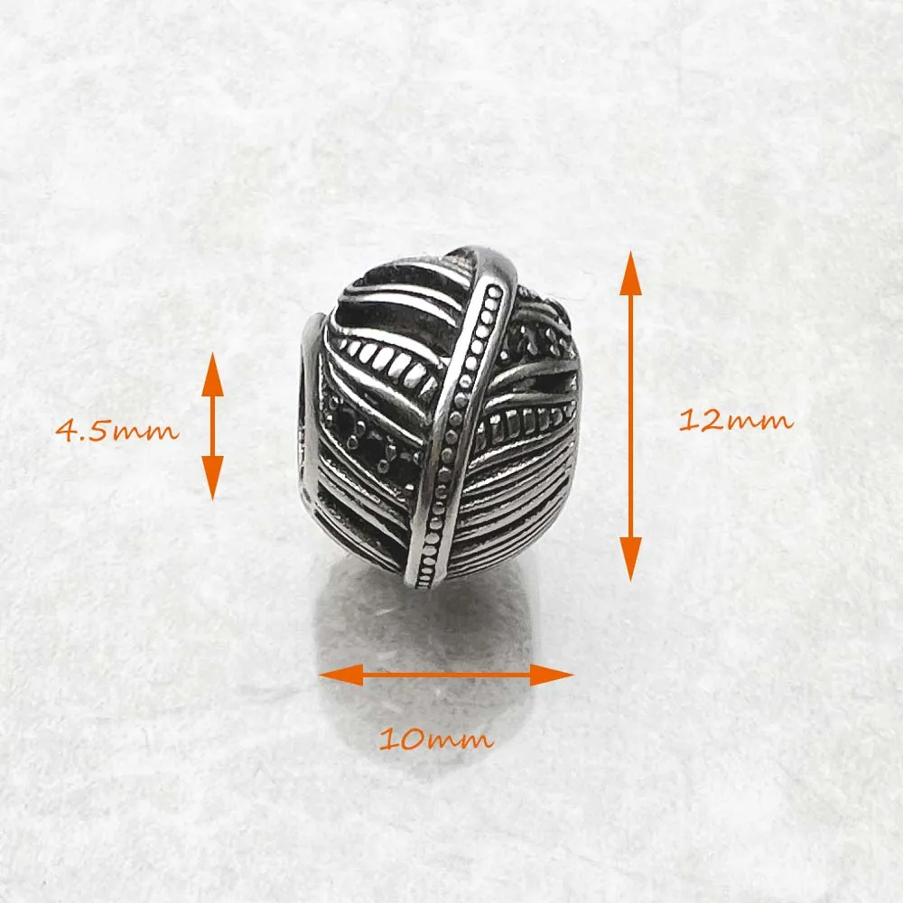 Beads Black Feather Winter 925 Stertling Silver Charms Europe Karma European Jewelry Accessories for Women Men