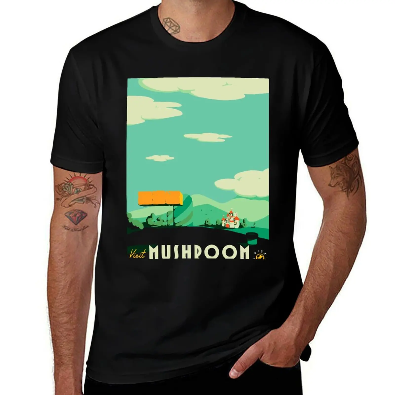 

mushroom man men t kingdom for visit 100% T-Shirt t tees shirts graphic shirt brand man t luxury cotton cotton shirt