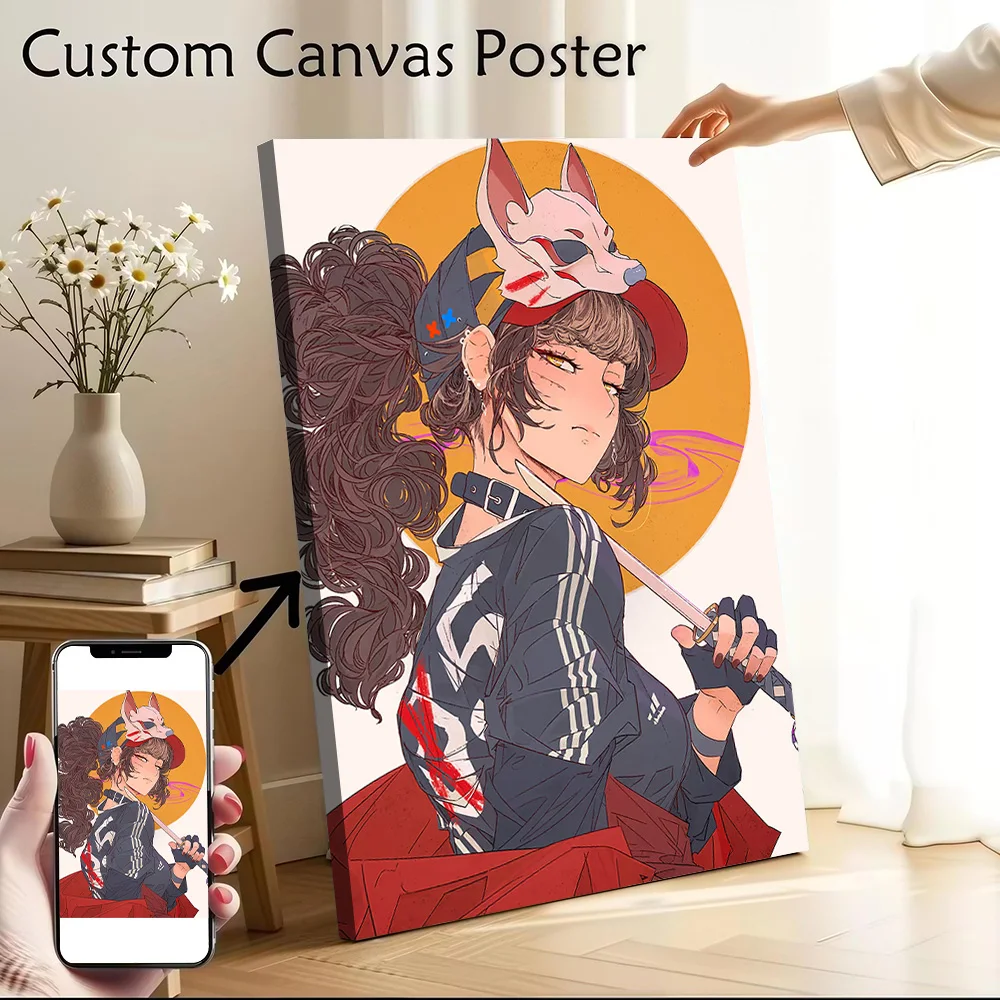 Wakizashi Canvas Poster Customizable Pictures Wall Art Canvas Painting for Living Room Decorations Decorative Paintings Frames