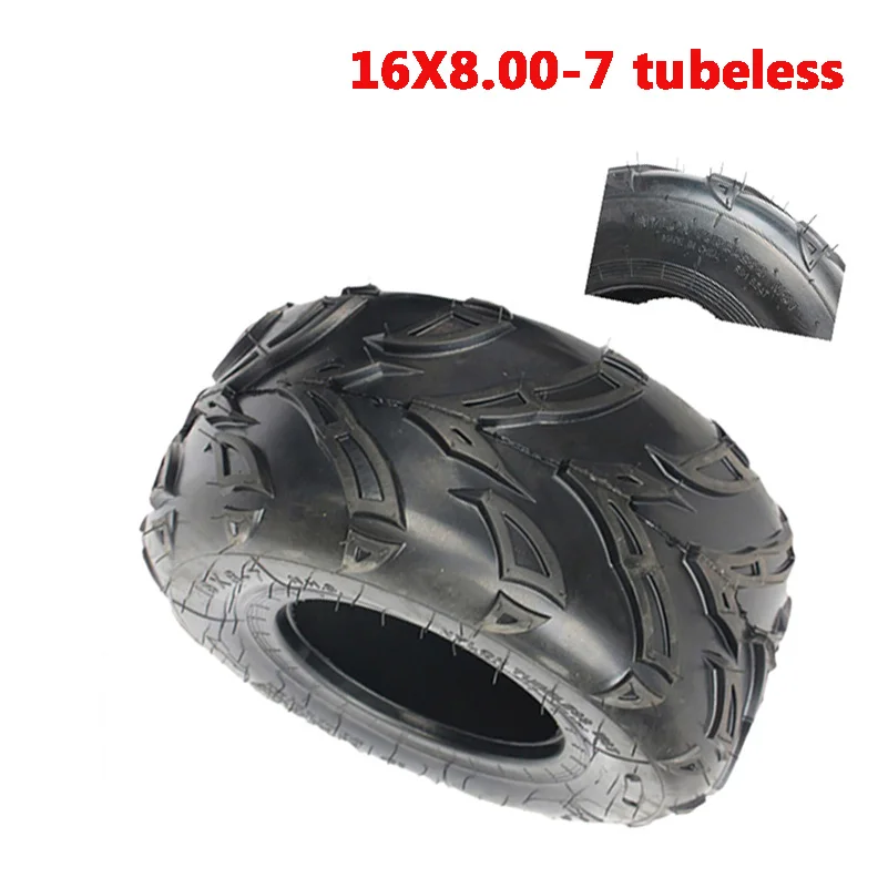 

16x8.00-7 tubeless tyres 16X8-7 wear-resistant road vacuum tires fits for Beach car ATV Go-kart four-wheel ATV wheels
