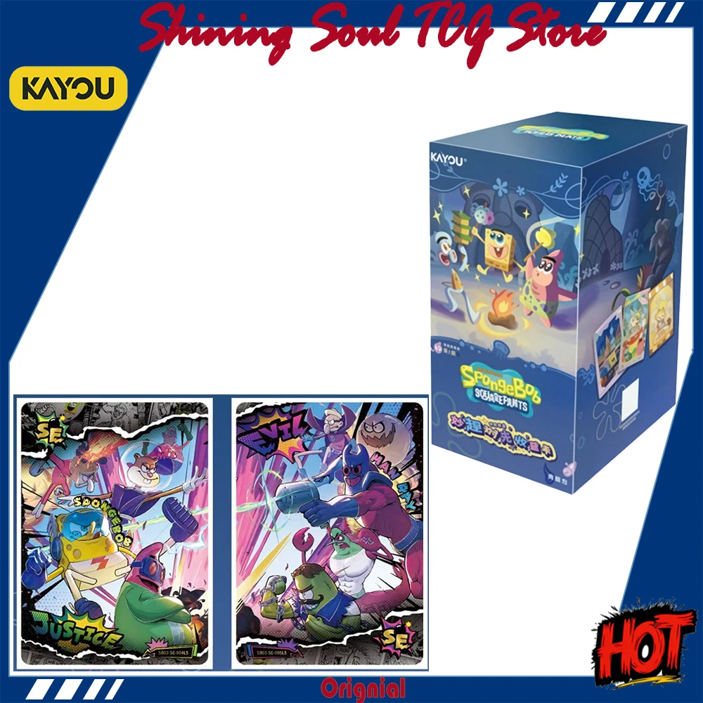 KAYOU SpongeBob SquarePants Fun Time Collectible Cards Joyful Leisure Badge Vol.3 Premium Anime Collection Booster Pack Gifts