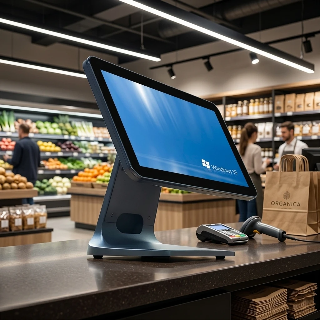 15.6 Inch Supermarket POS Terminal Windows 11 I3 I5 I7 Professional Integrated Cashier Machine Capacitive Touch Screen POS