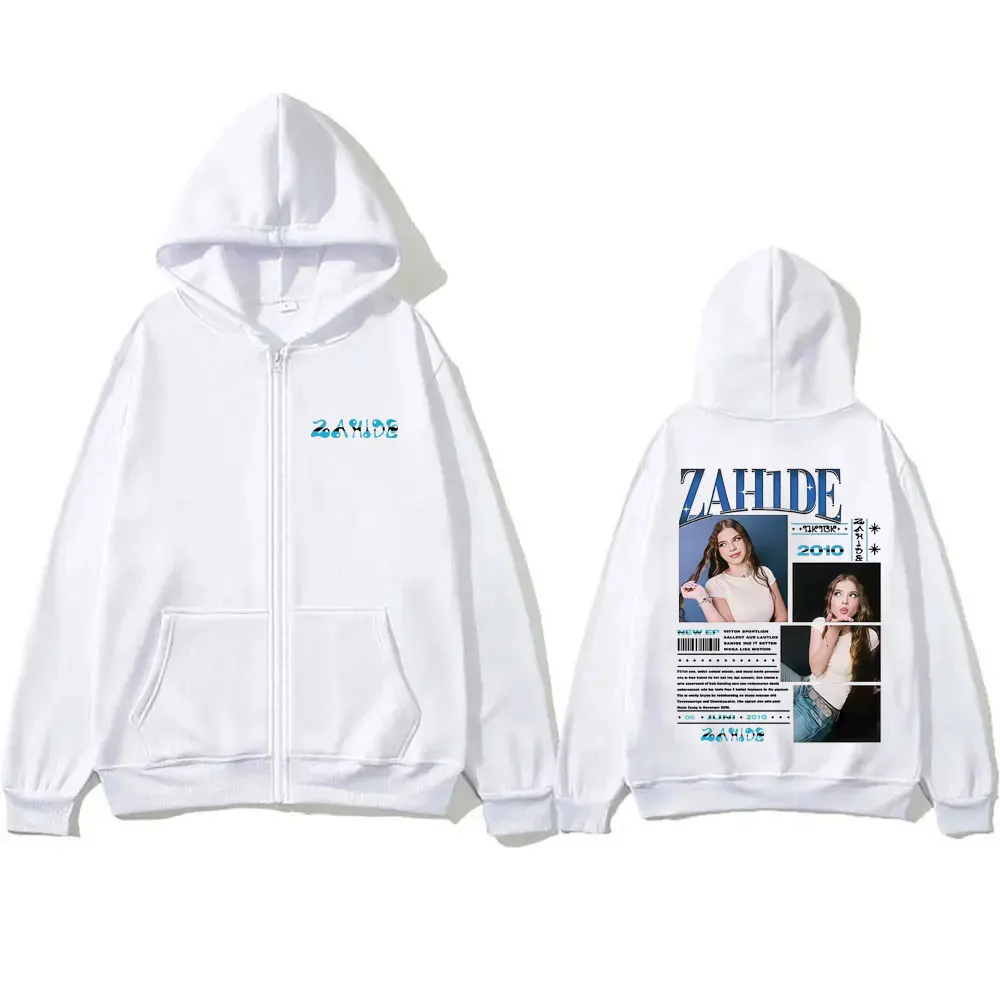 

Zahide Zipper Hoodie Men Women Clothing Casual Fleece Cotton Vintage Zip Up Jacket Unisex Fashion Oversized Zip Up Sweatshirt
