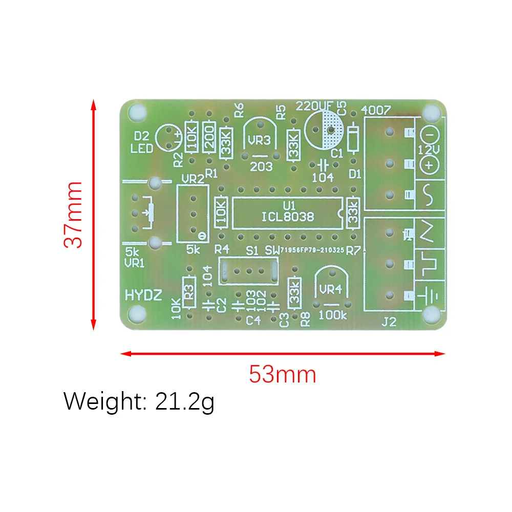 ICL8038 Monolithic Function Signal Generator Module DIY Kit Sine Square Triangle Frequency Generator Capacitor Inductor