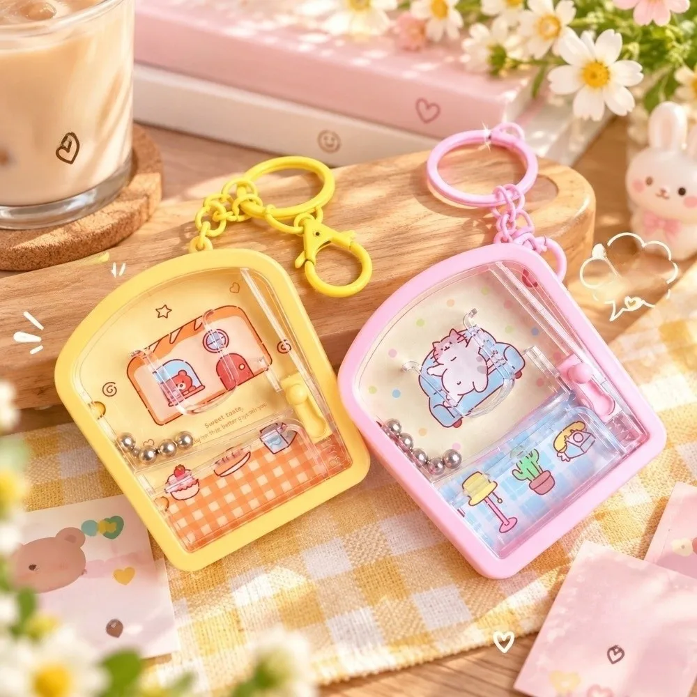 Cartoon Hanging Pendant Game Console Keychain Play Game Luminous Key Ring Brain-boosting Bag Charm Office