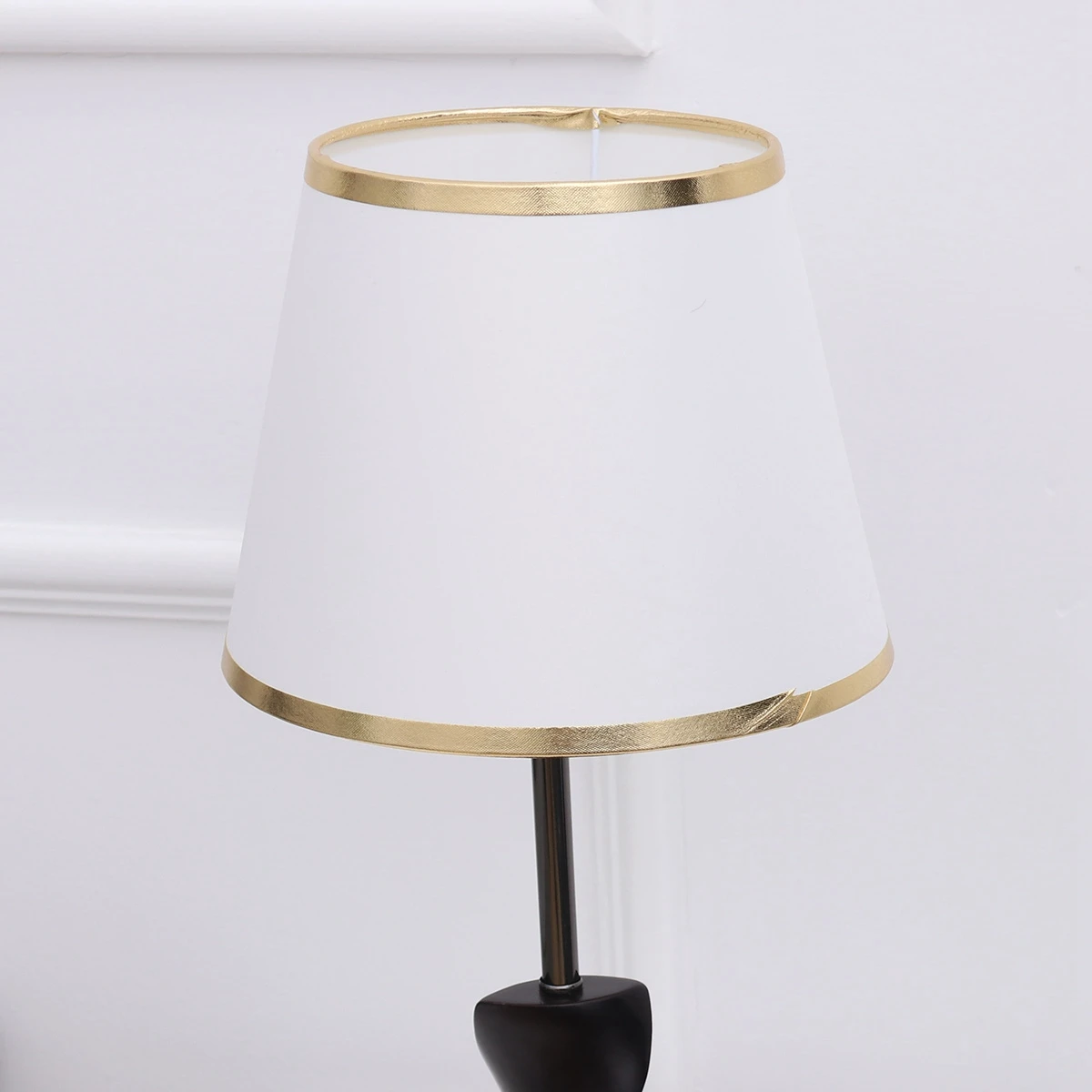 

Gold Trim Lamp Shade Decorative Table Lamp Cover Home Office Hotel Dust Proof Premium Material Bedroom Desktop Use