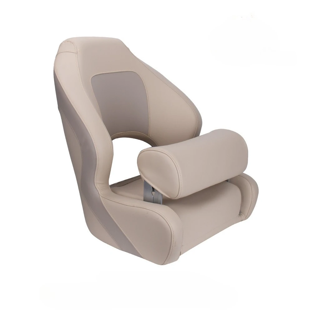 

52*60*62cm Marine Seats with Arms Flip-up Bolster Cap Foldable for Standing Pontoon Boat Seats Without Base Pilot's Chairs
