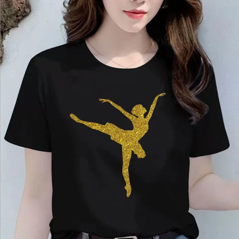 

Fashion Born To Dance Letters Print Women Tshirt Casual Dancing Ballet O-Neck Summer Harajuku T Shirt Camisas Mujer TEE