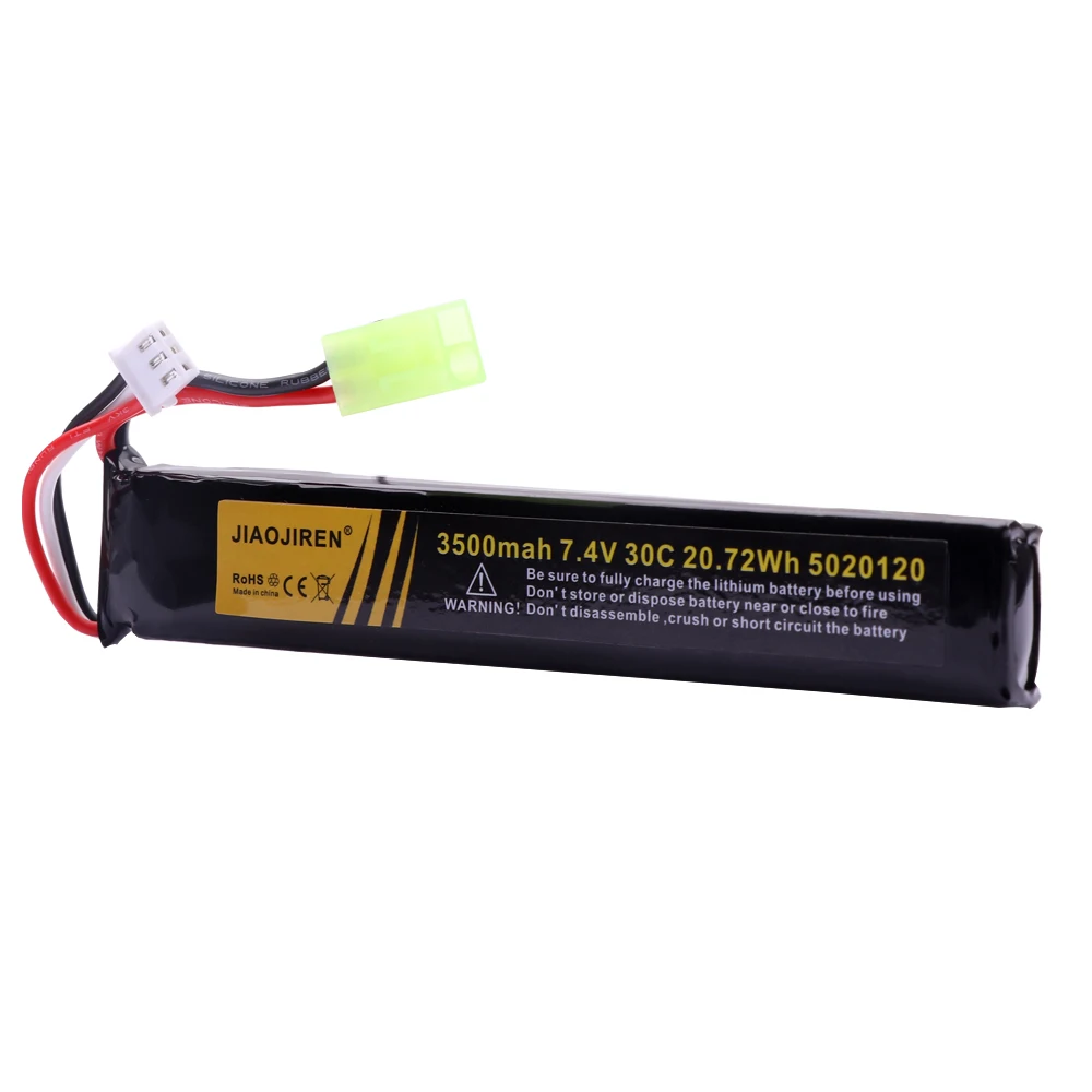 Ulepszony bateria Lipo 7.4V 3500mAh do pistoletu na wodę 2S 7.4V 5020120 akumulator do pistoletów pneumatycznych Mini Airsoft BB zabawki elektryczne