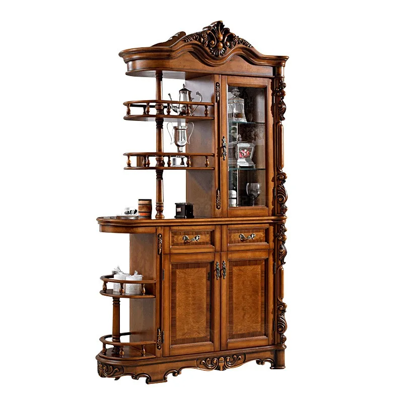 

American solid wood entrance foyer partition cabinet living room multi-functional door decoration screen wine cabinet V321