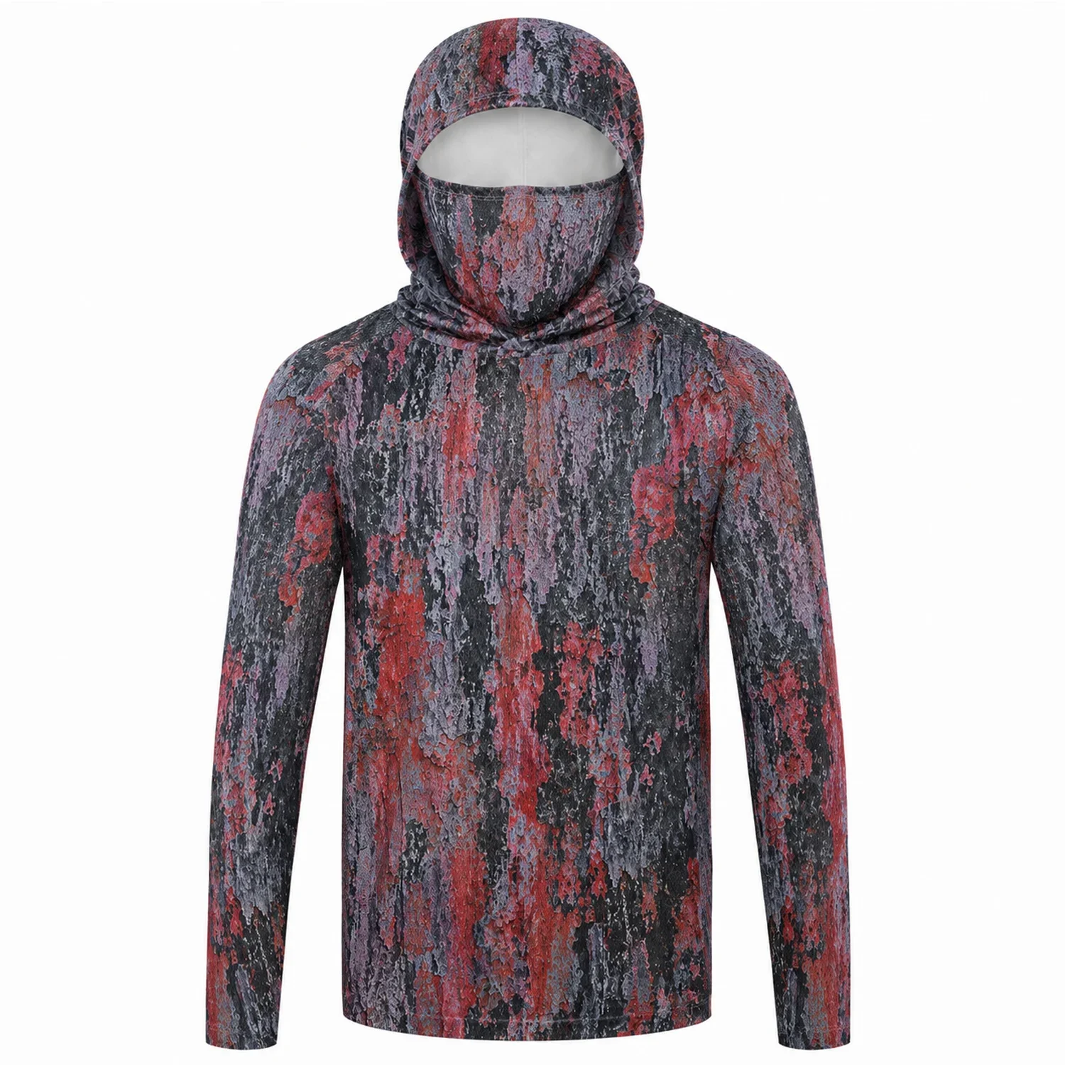 Angelhemd mit Kapuze für Herren, Angelkleidung, Outdoor-Sommer-Masken-Hoodie, Sonnenschutz, UV-Schutz, Performance-Jersey – Detail 9