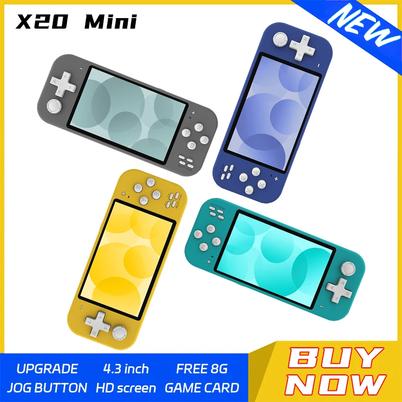 Consola Portátil Retro X20 Mini de 4.3 Pulgadas para Emuladores de MAME, CPS, GBA, NES, GB, SEGA, NEOGEO, GBC, SNES