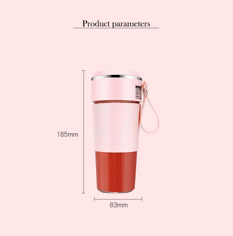 300ML USB Portable Blender Mini Smoothie Blender Cup Food Processor Kitchen Appliances