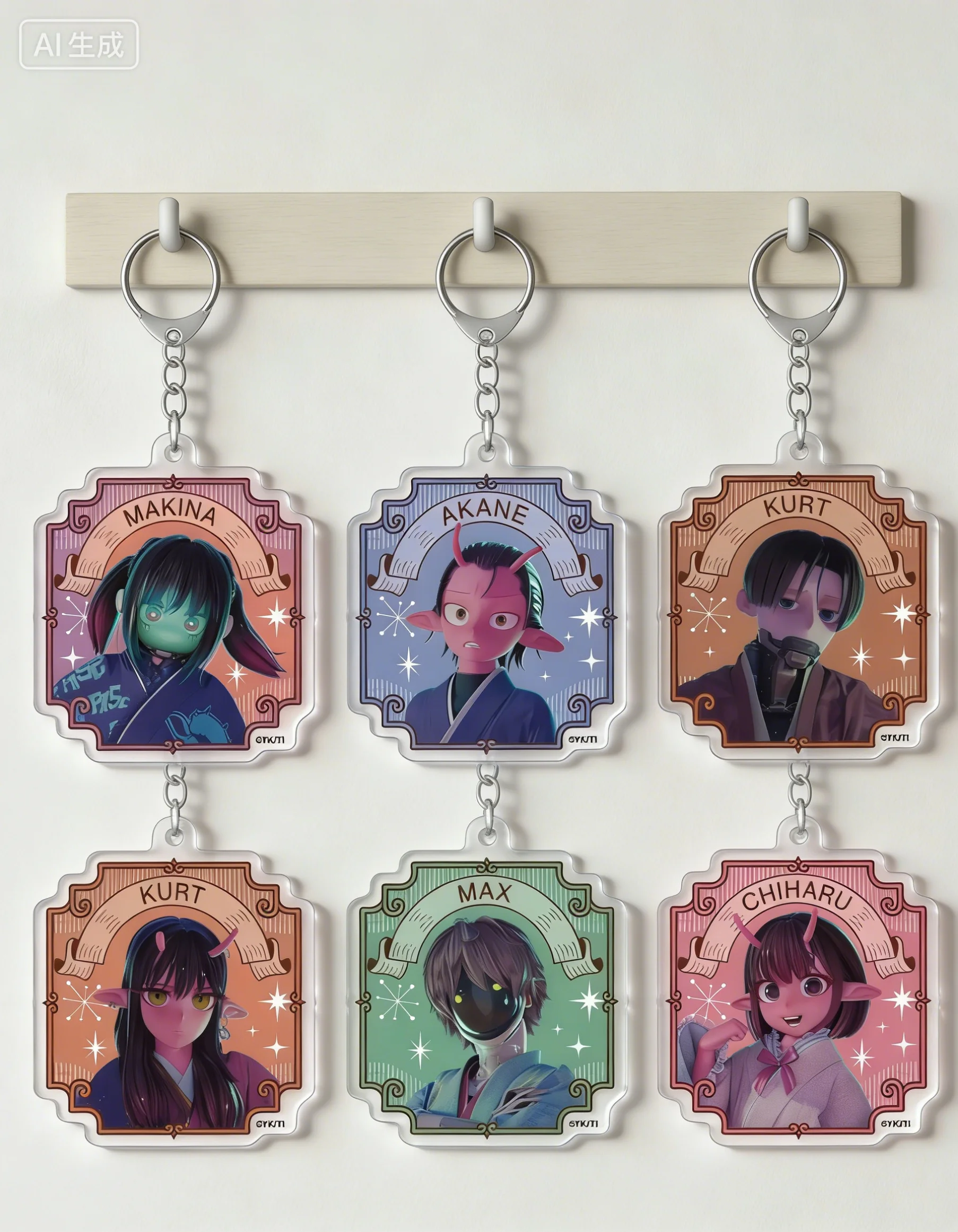 Milky Subway Jan Akane Kanata  Makina 6CM bag charm Acrylic Pendant Keychains Gifts For Friends Exquisite Products