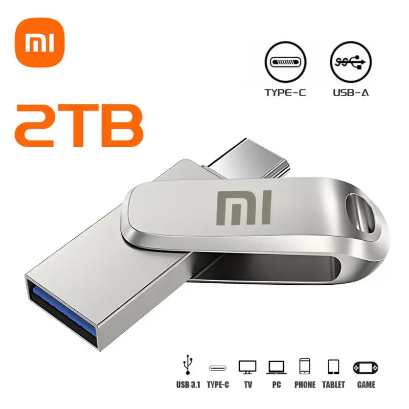 Xiaomi 2TB Mini Flash Drive USB3.0 High-Speed Pen Drive 1TB 512GB Pamięć Transmisja danych Metal PenDrive Adapter TYPE-C