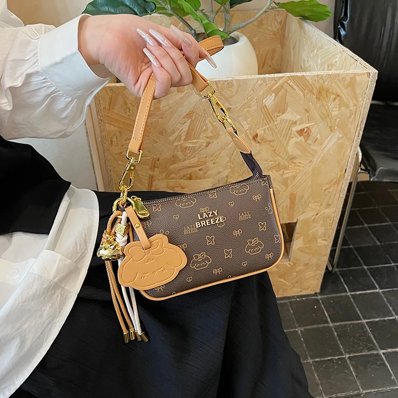 

2025 New, Printed, Color-Block, Square Bag, Adjustable Strap, Crossbody, Underarm, Vegan Leather