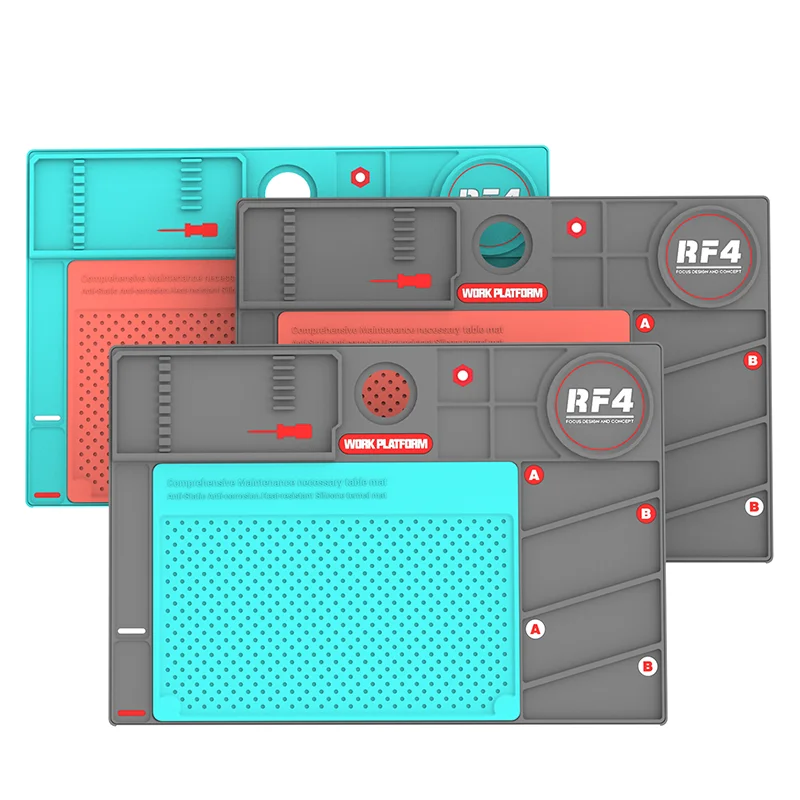RF4 Insulated Silicone soldering Mat Welding , 260x380MM, BGA Desktop Station Phone Repair Pad Maintenance Platform RF-PO2