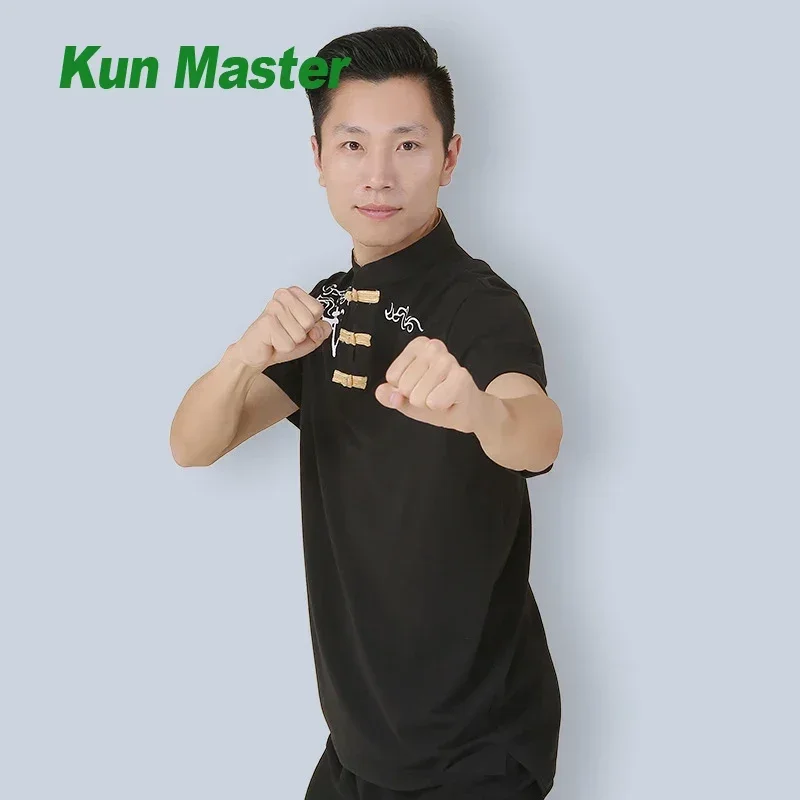 فستان الكونغ فو الصيفي زي فنون الدفاع عن النفس ملابس الووشو ملابس تاي تشي للجنسين النساء والرجال كون ماستر تي شيرت 2023 نمط جديد #1
