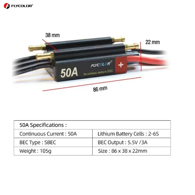 FlyColor 30A 50A 70A 90A 120A RC bateau ESC étanche 2-6S Lipo contrôleur de vitesse sans brosse pour moteur de bateau RC
