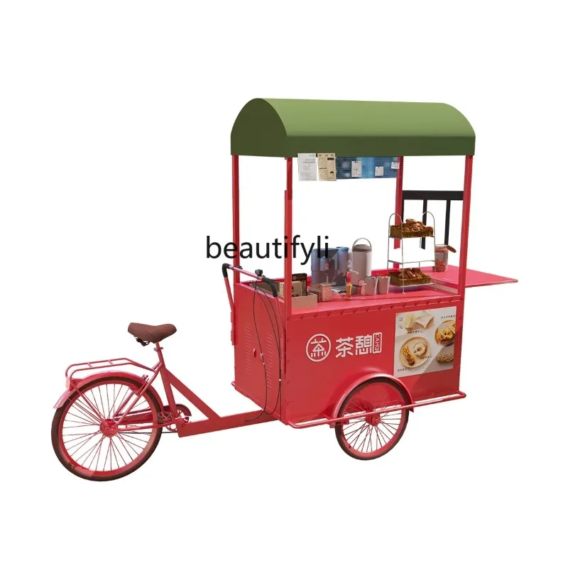 A506  Wrought iron mobile dining car, coffee juice vending car, night market snack car, market upside down donkey, stall car