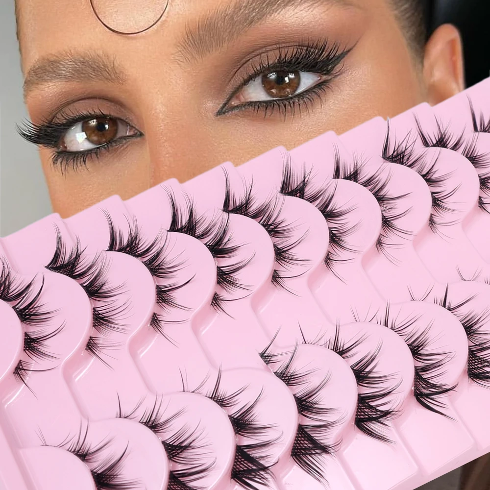 Foxy Series Fake Eyelashes 3D Curl Winged Natural Realistic Messy Eye Elongated Thick False Eyelashes 10pairs Soft False Lashes