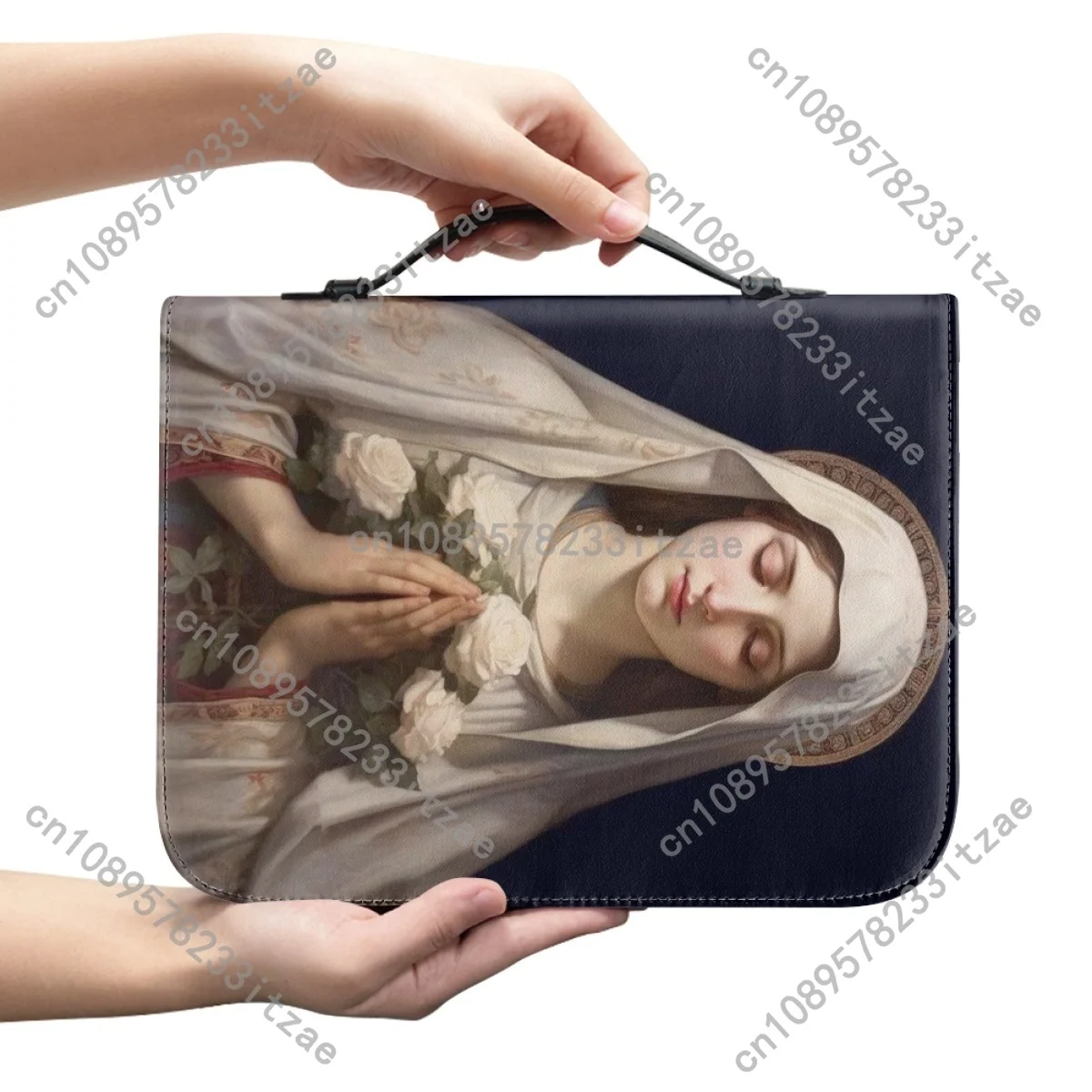 حقائب يد جلدية PU للنساء موضة جديدة مريم العذراء نمط طباعة حقيبة الكتاب المقدس المسيحية الكتاب المقدس دراسة كتاب صناديق التخزين المقدسة #2