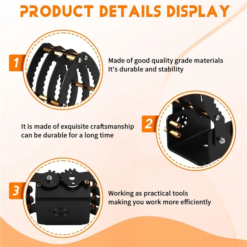 ABJL-Servo Bracket Mount Mechanical Claw DIY Gripper All Kinds Robot Clamp Gripper For Arduino 51 STM32 Jetson Servo