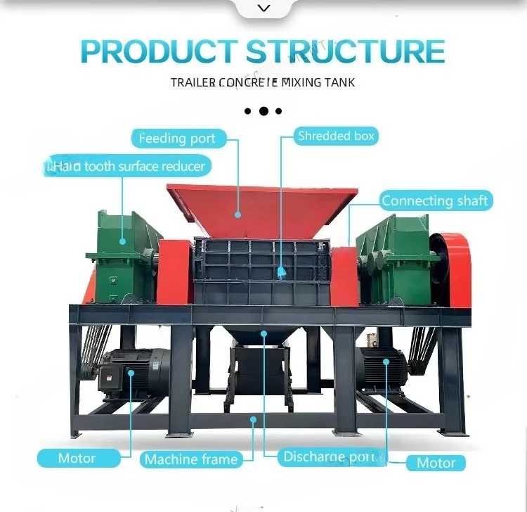 800 Automatic Hot Sell Tire Shredder Machine for Car Tire Crusher Recycling Plant Waste Cartoon Cardboard Shredder