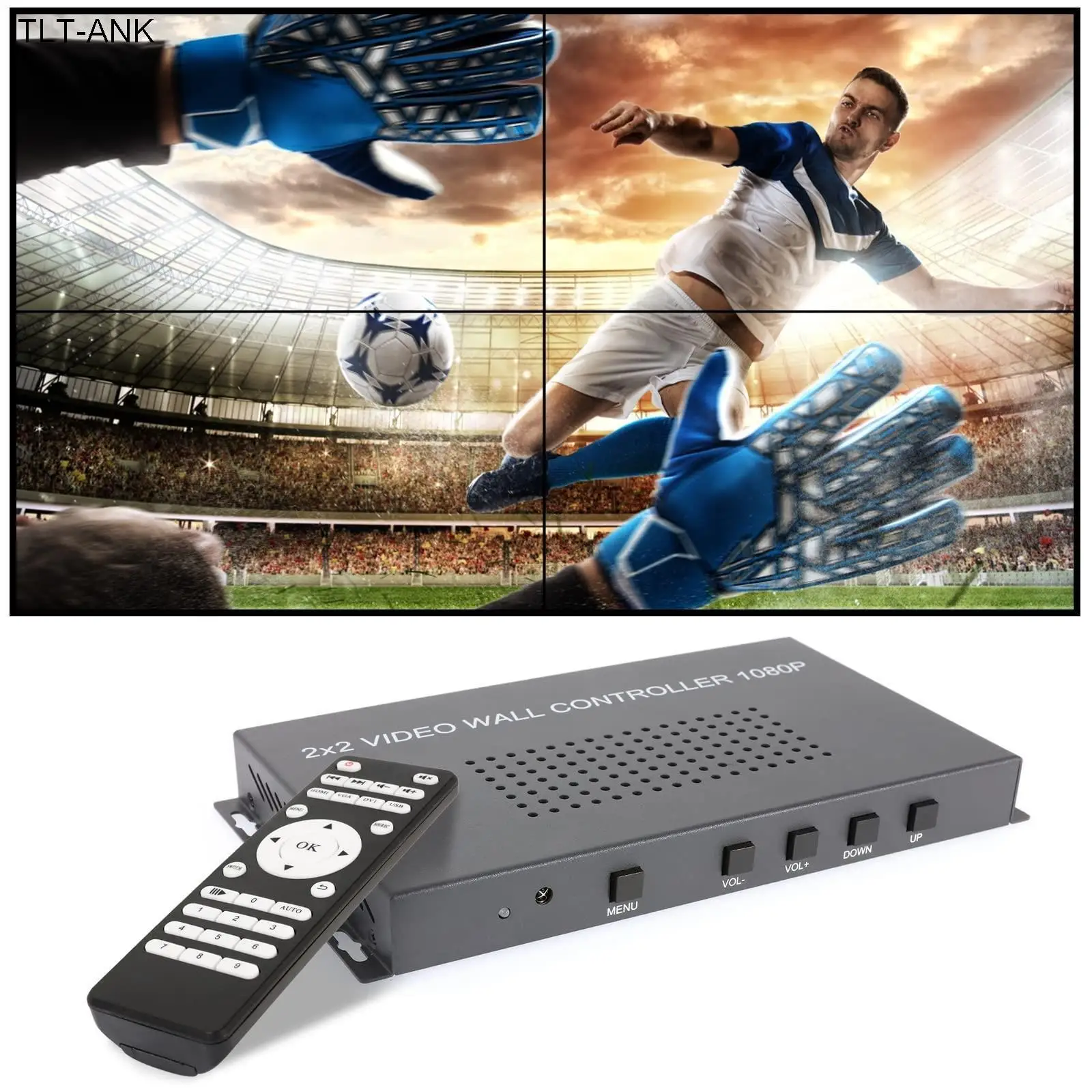 Video Wall Controller 2X2 HDMI TV Wall Controller Video Image Processor 1080P Support Splicing 2x2, 1x2, 1x3, 1x4, 2x1, 3x1, 4x1