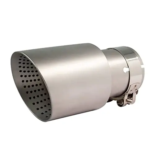 

Stainless Steel Exhaust Tip With Matte Finish And Perforated End, 63mm To 89mm Diameter, Rear Muffler Decorative Cover