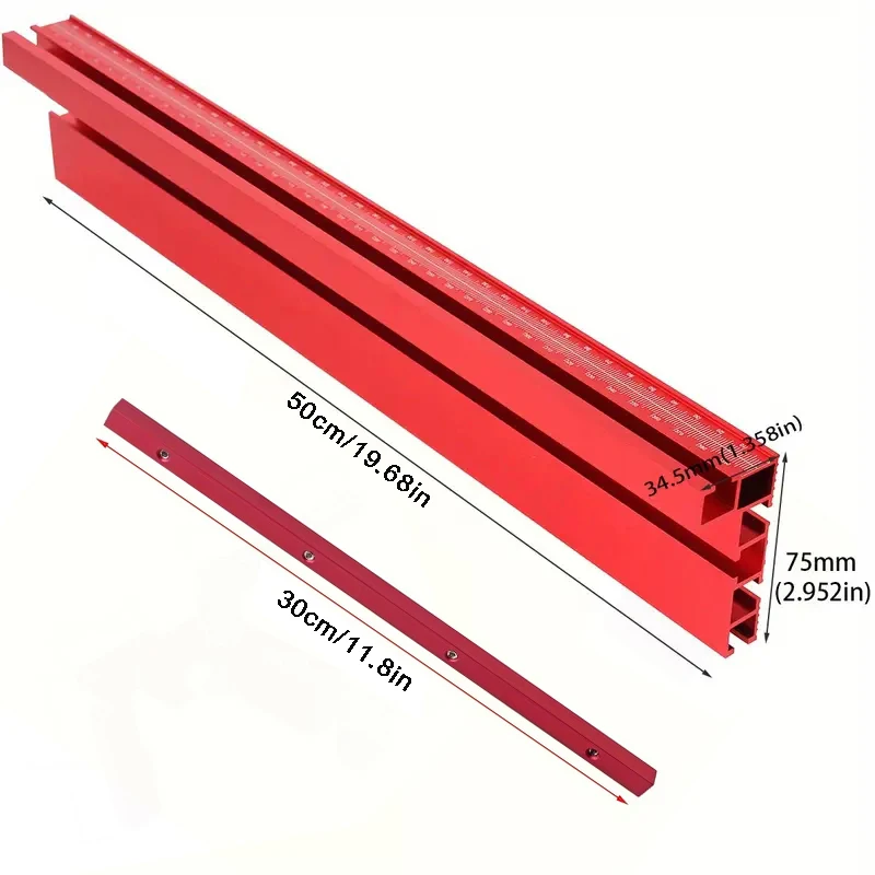 1000mm Aluminum Alloy Slicing Fence Kit with Multi T-Track Connecting Strip Precision Woodworking Profile Fence for Router Table