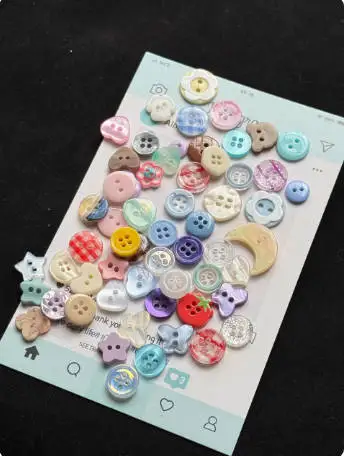 40PCS Cream Color Button Blind Box Mixed Style-Ins Wind Decor for Hand AccountDIY Doll Clothes Accessories Beaded Jewelry Making image 3