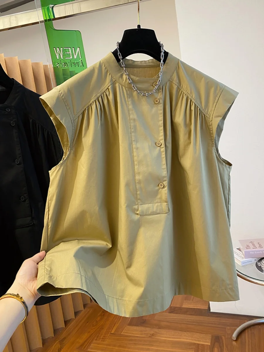 

Loose Casual Korean Sle Women's irt Svel Summer Faionable Top Comfortable Breathable round Ne Design