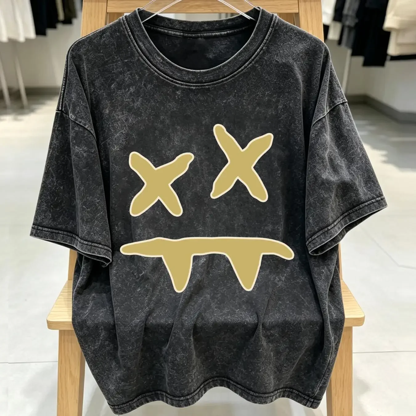 washed T Shirt Steve Aoki Dim Mak Fang Face Size Large long or short sleeves vintage Washed homme Comfortable Versatile
