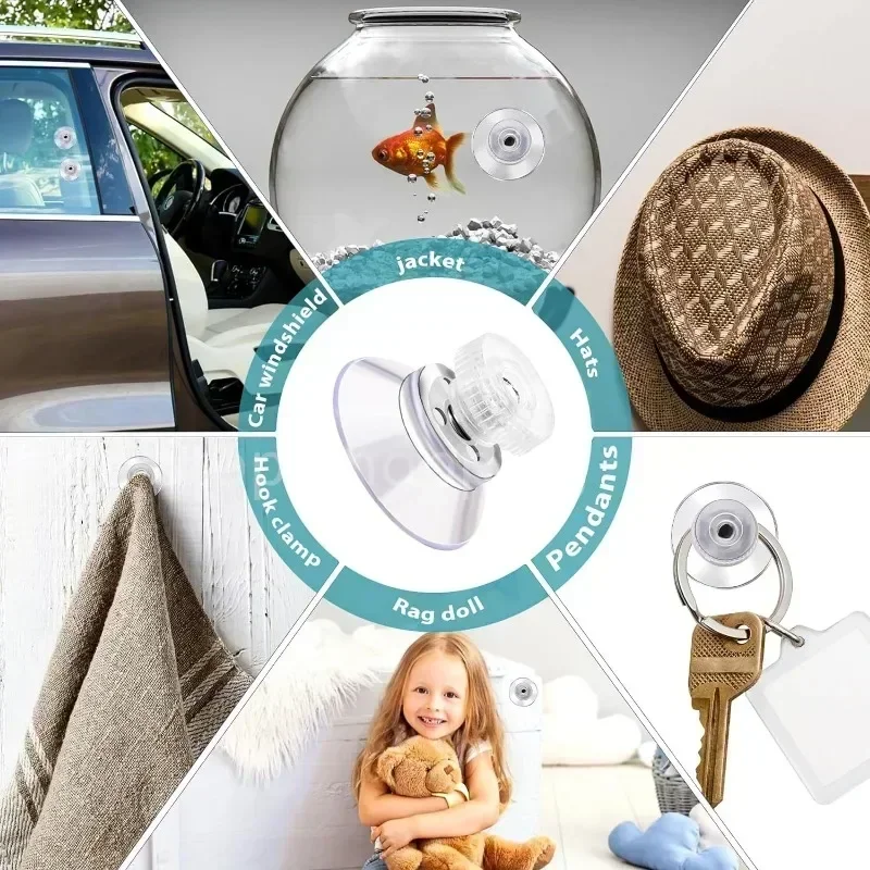 50 مللي متر شفافة شفط كأس هوك مع المسمار المعدني زجاج النافذة الفطر رئيس مصاصة جدار الباب معلقة حامل كوب شفط قوي