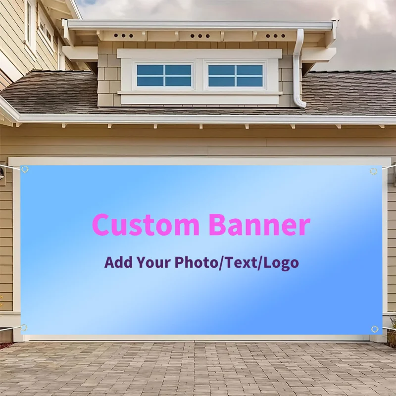 Custom Large Banner with 4 Grommets - Personalized Outdoor Decor with Text & Logo, Ideal for Holiday, Birthdays, Weddings Decor
