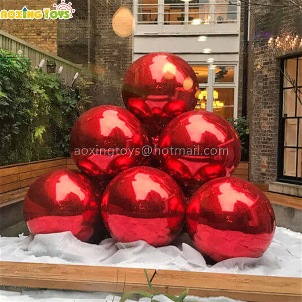 Promotion Red Inflatable Mirror Ball Advertising Balloon For Events Wedding Arch Shape Home Garden Christmas Decoration