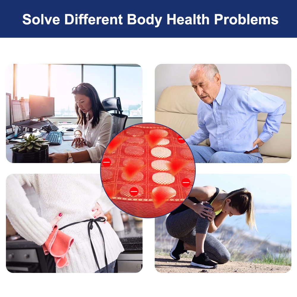 

Турмалиновый коврик из натурального нефрита, массажный коврик для акупрессуры, электрический инфракрасный нагрев, терапия сиденья из искусственной кожи, облегчение боли при мышцах спины, ног