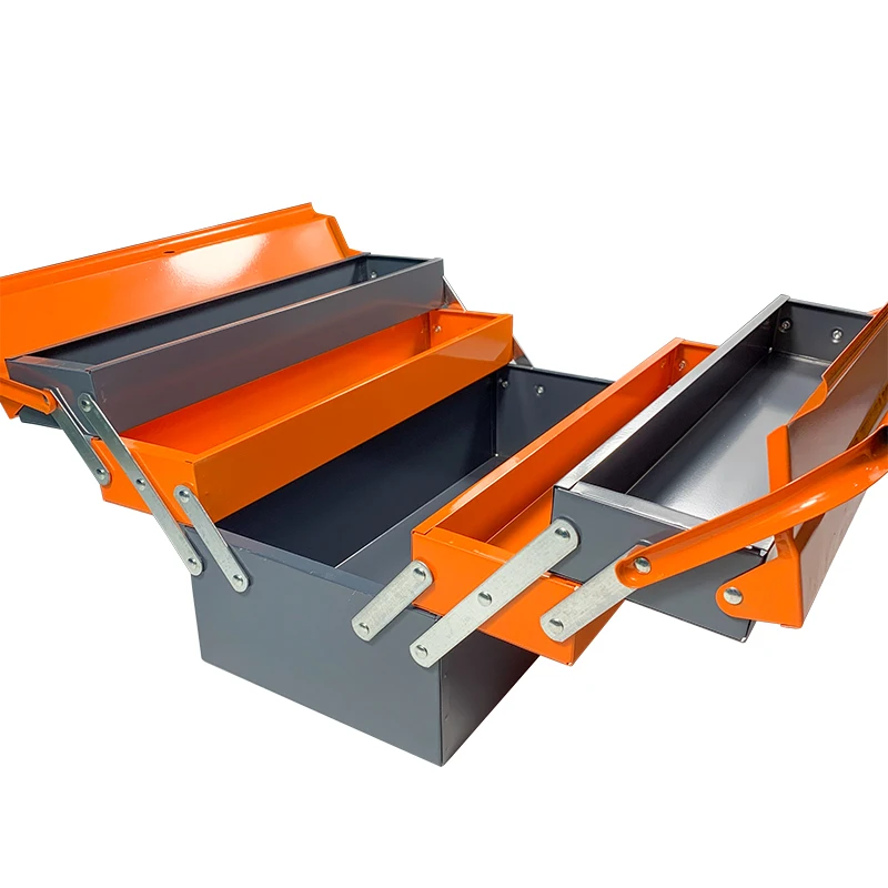 

Metal tool box Factory Directly Provide durable storage trunk toolbox foldable storage tools Handle tool box