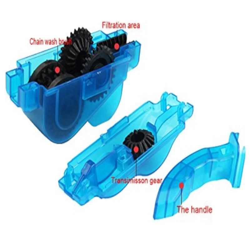 Cycling Bicycle Chain Cleaner Easy Clean Bike Parts Cleaning Brush WasherTool Waterless Set Kit (3 Piece)