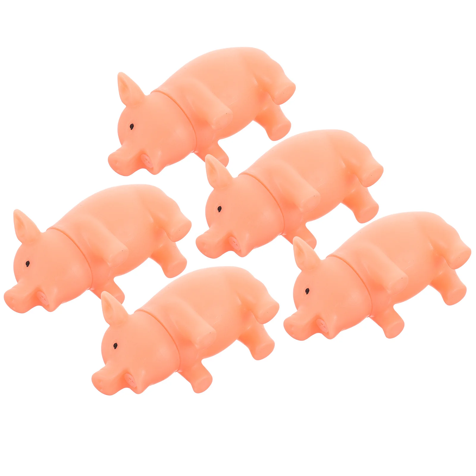 5Pcs Mini Plastic Squeeze Pig Stress Relief Funny Vent Sound Cartoon Relaxing Anti Anxiety Leisure Set Mini Squeeze Pig