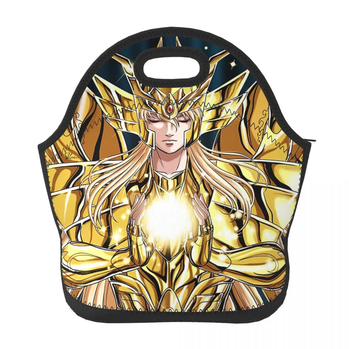 Virgo Shaka - Shaka Gold Cloth Saint Seiya fashion lunch bag thermal insulated bag travel casual Insulated Neoprene Lunch Bag