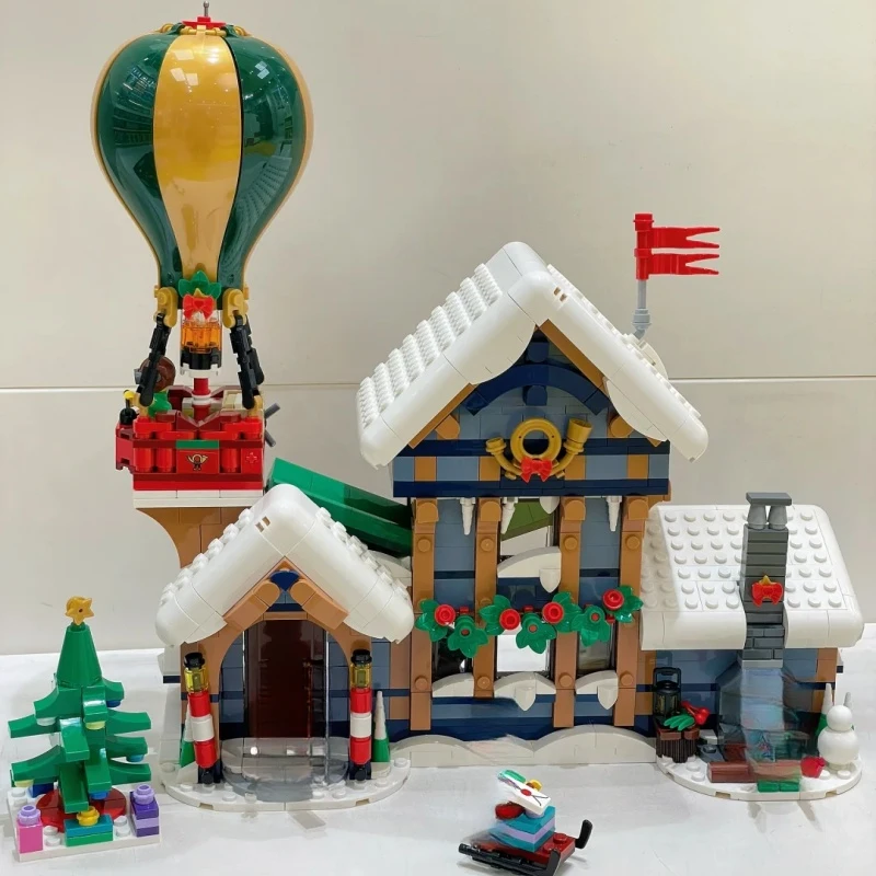 2025 neue Weihnachtsmann-Postbüro-Bausteine-Set, Winter-Architektur, Modellblöcke, Spielzeug, Weihnachtsgeschenk für Erwachsene und Kinder